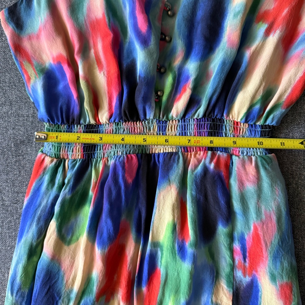 Maeve by Anthropologie Women's Size 2 Aloisia Watercolor Silk Flowy Maxi Dress - Picture 10 of 15